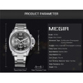 MEGIR 2010 Top Brand Men Watch Fashion Chronograph Military Quartz Watches Stainless Steel Business Wrist Watch